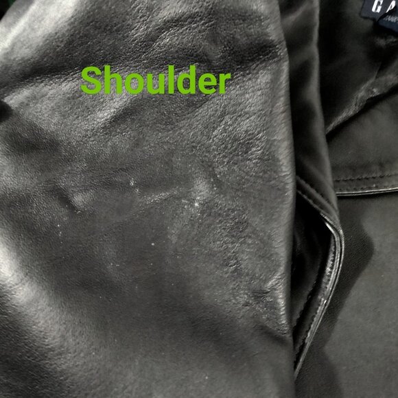 NWOT Vintage GAP Jacket Womens M Black Leather Blazer Y2K 2000s Classic Pockets - Picture 7 of 14